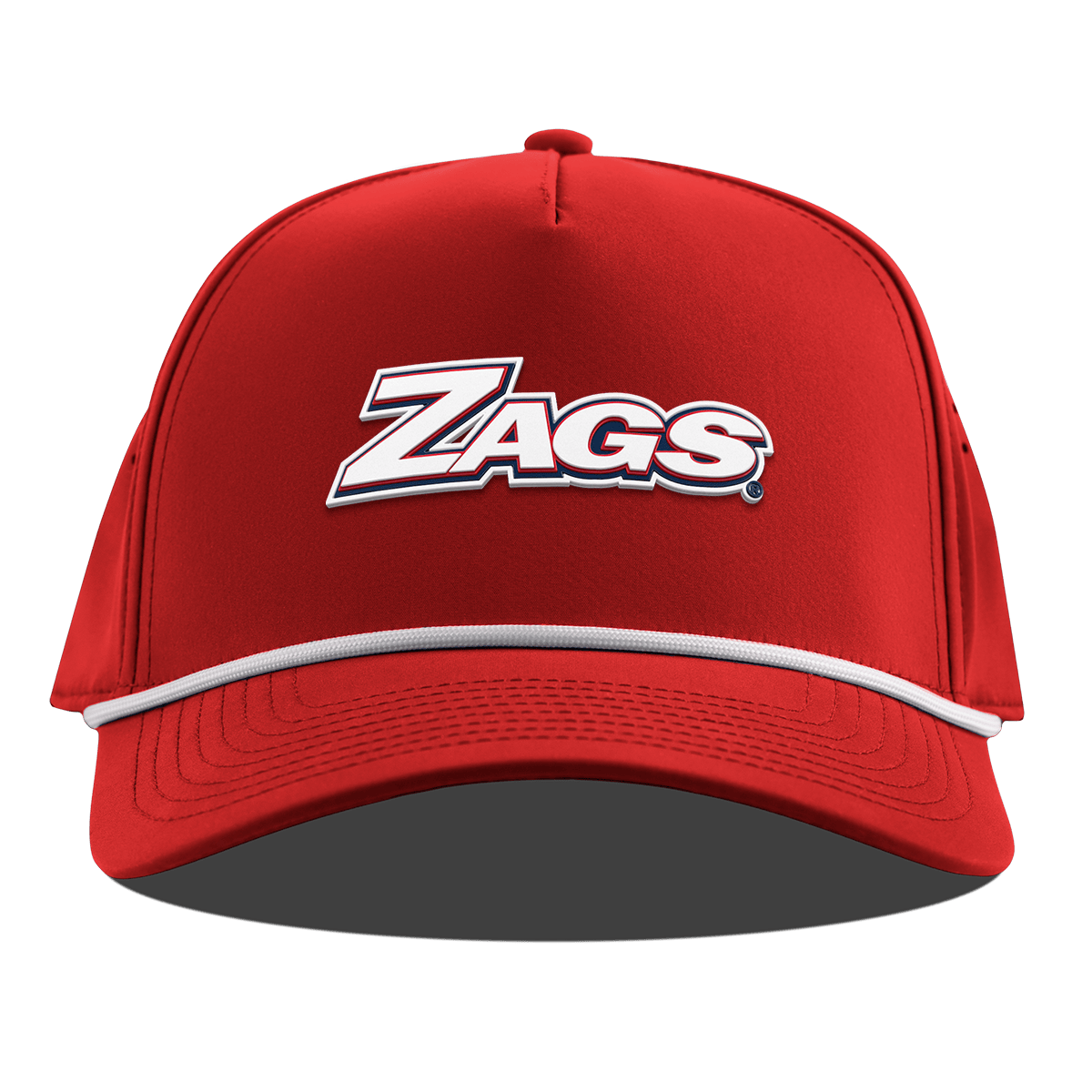 Gonzaga University "Zags Block" Curved 5 Panel Rope Red
