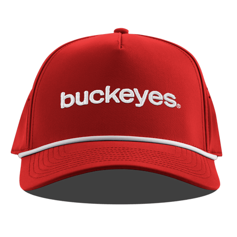 Ohio State University "buckeyes." Curved 5 Panel Rope Red