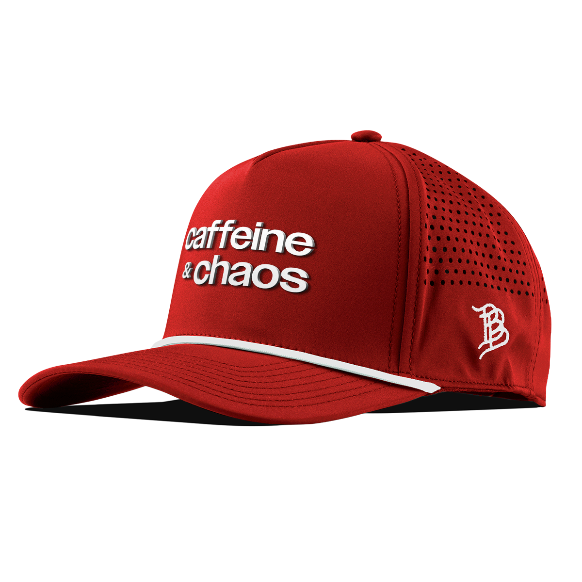 Caffeine & Chaos Curved 5 Panel Rope Red