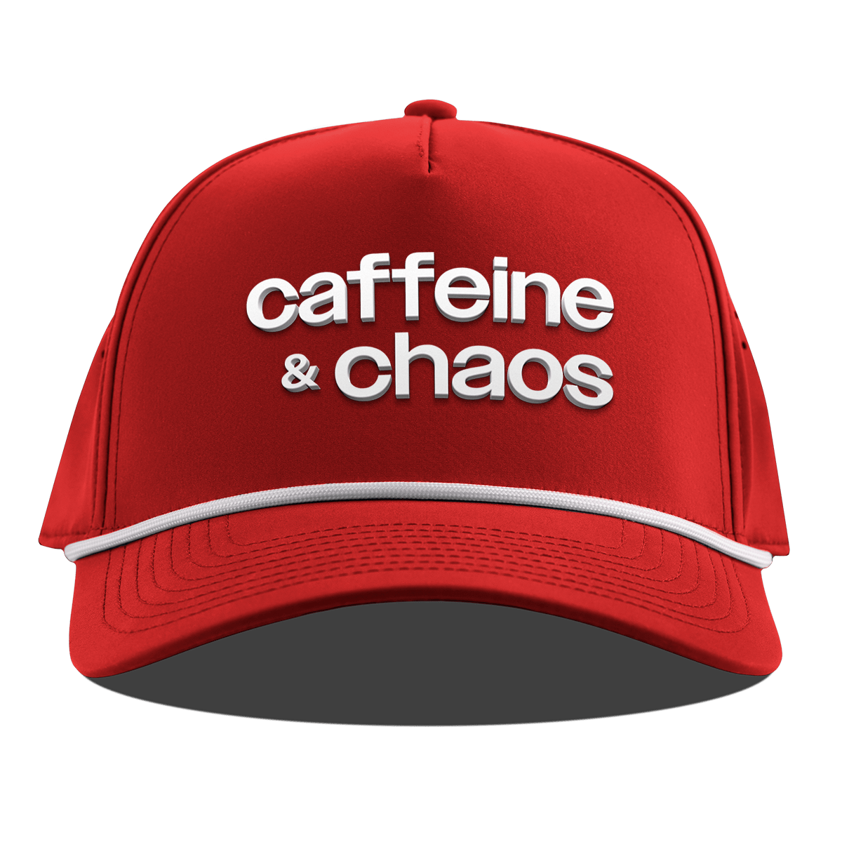 Caffeine & Chaos Curved 5 Panel Rope Red