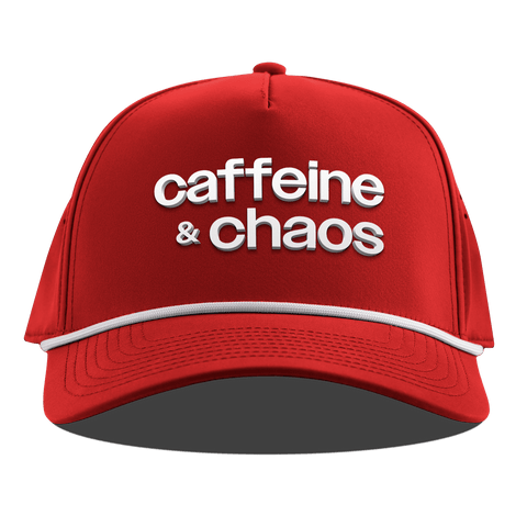 Caffeine & Chaos Curved 5 Panel Rope Red
