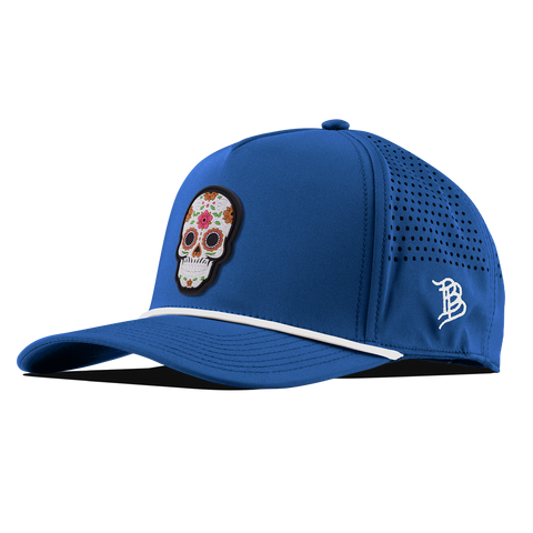 Flower Skull PVC Curved 5 Panel Rope Royal