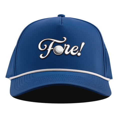 Fore! Script Curved 5 Panel Rope Royal