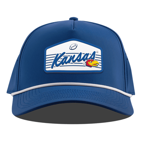 University of Kansas "Jayhawks Football" Curved 5 Panel Rope Royal