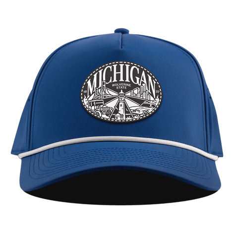 Michigan Traveler Curved 5 Panel Rope Royal