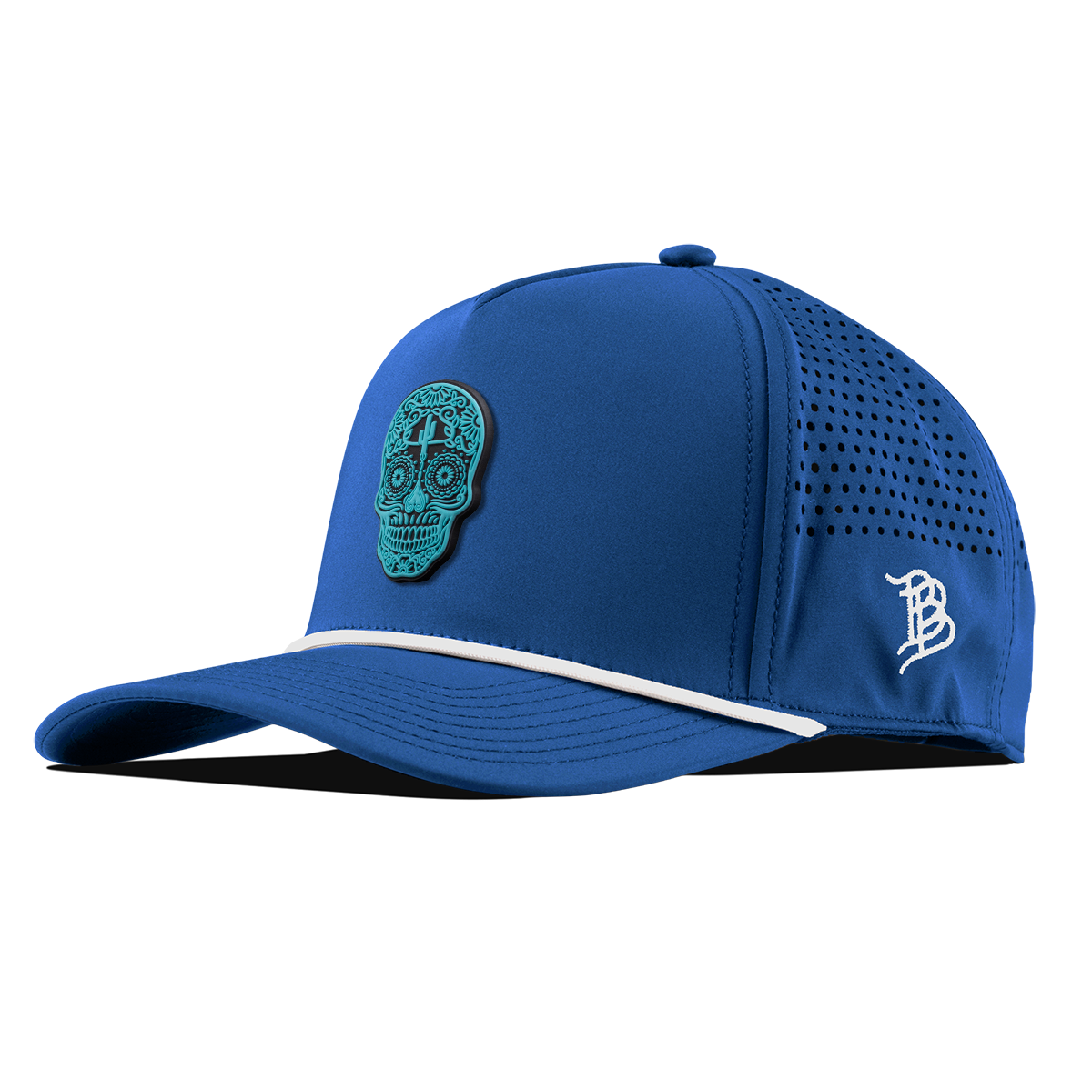 Turquoise Skull PVC Curved 5 Panel Rope Royal