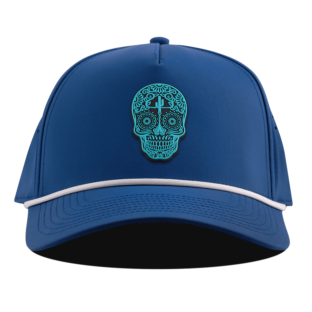 Turquoise Skull PVC Curved 5 Panel Rope Royal