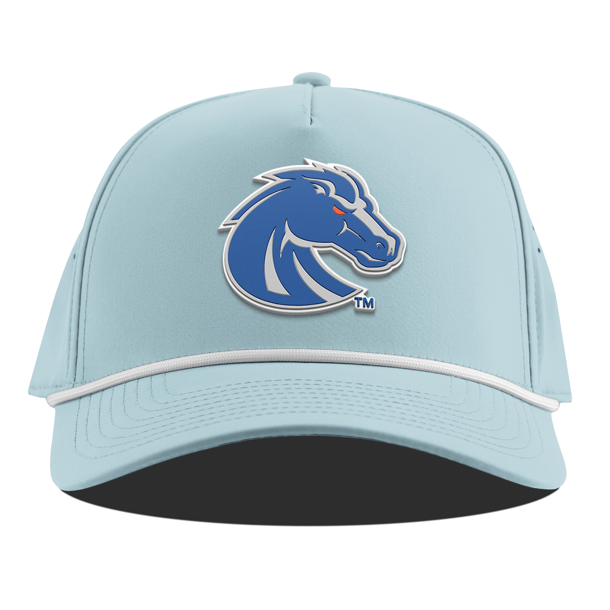 Boise State University "Boise State Broncos Gray" Curved 5 Panel Rope Sky Blue