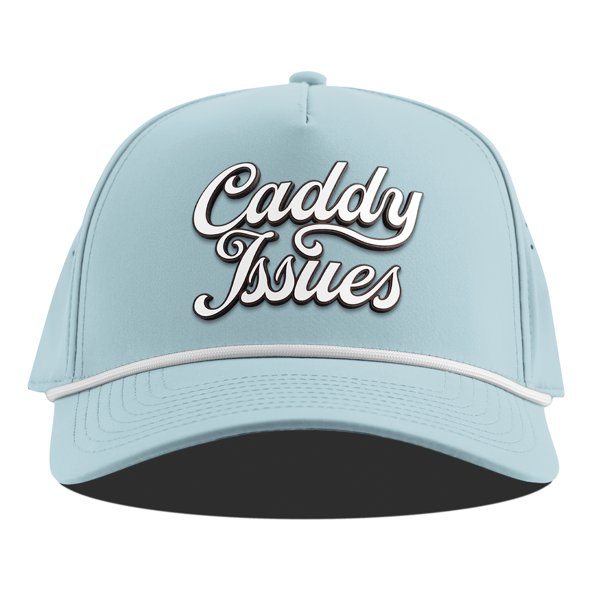 Caddy Issues Script Curved 5 Panel Rope Sky Blue