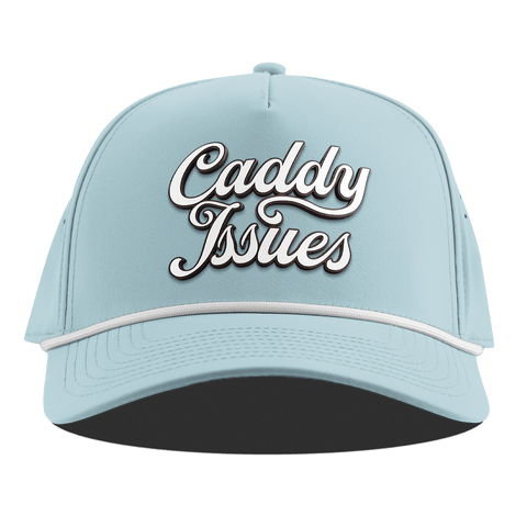 Caddy Issues Script Curved 5 Panel Rope Sky Blue