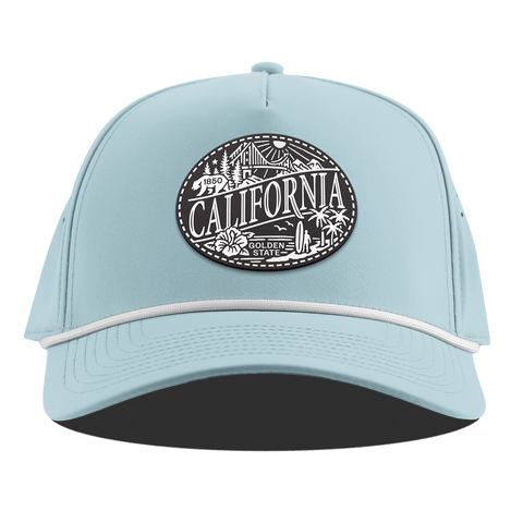 California Traveler Curved 5 Panel Rope Sky Blue