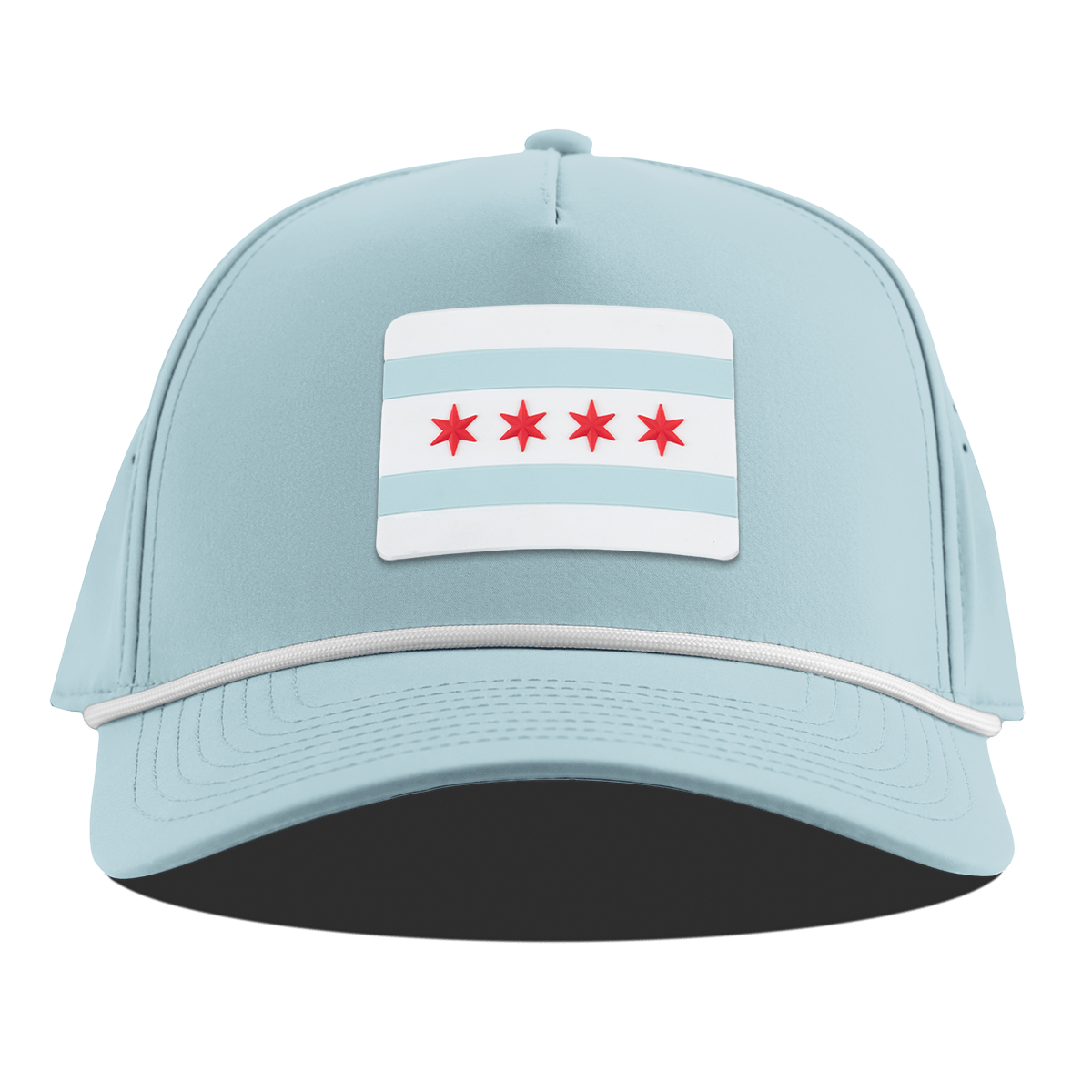 Chicago Flag Curved 5 Panel Rope Sky Blue