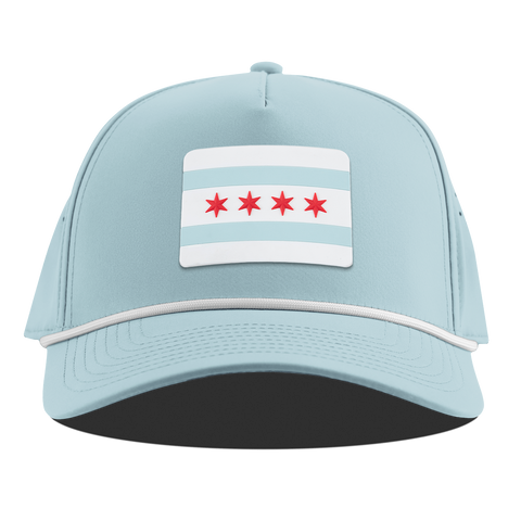 Chicago Flag Curved 5 Panel Rope Sky Blue