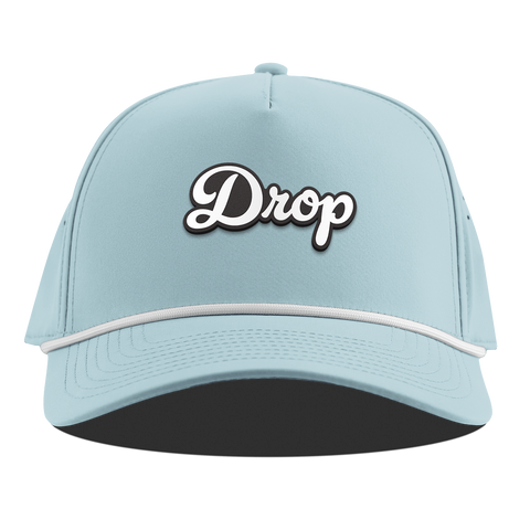 Drop Script Curved 5 Panel Rope Sky Blue