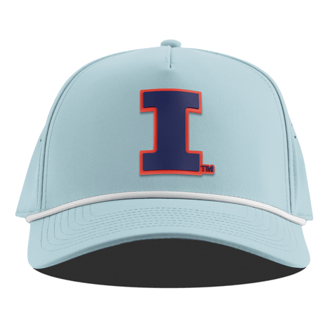 University of Illinois "Fighting Illini Navy" Curved 5 Panel Rope Sky Blue