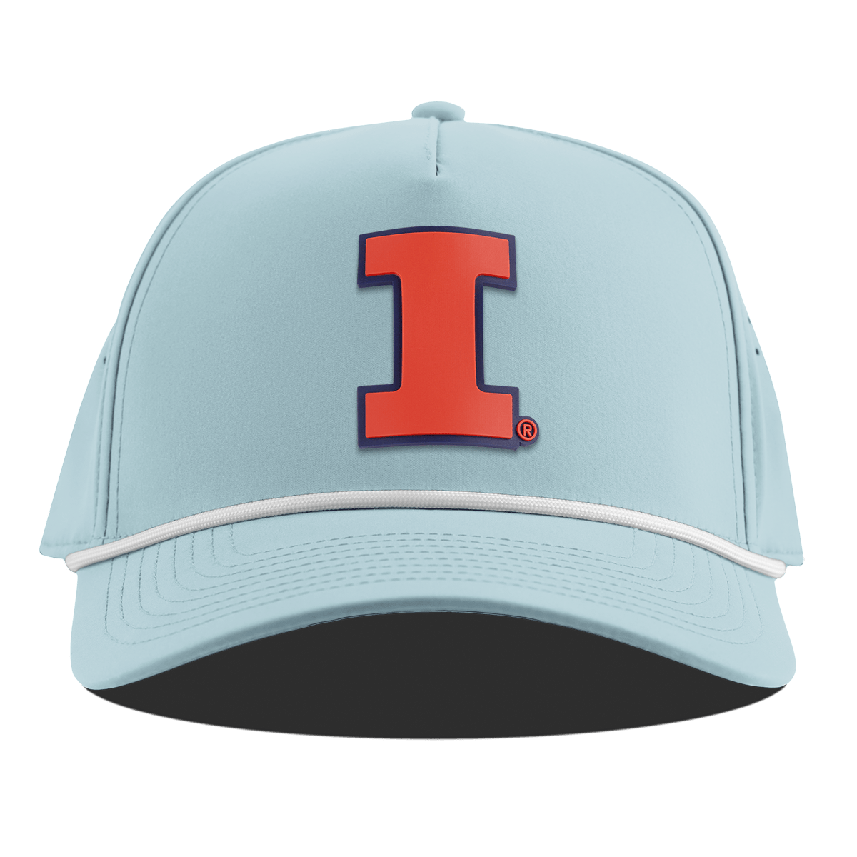 University of Illinois "Fighting Illini Orange" Curved 5 Panel Rope Sky Blue