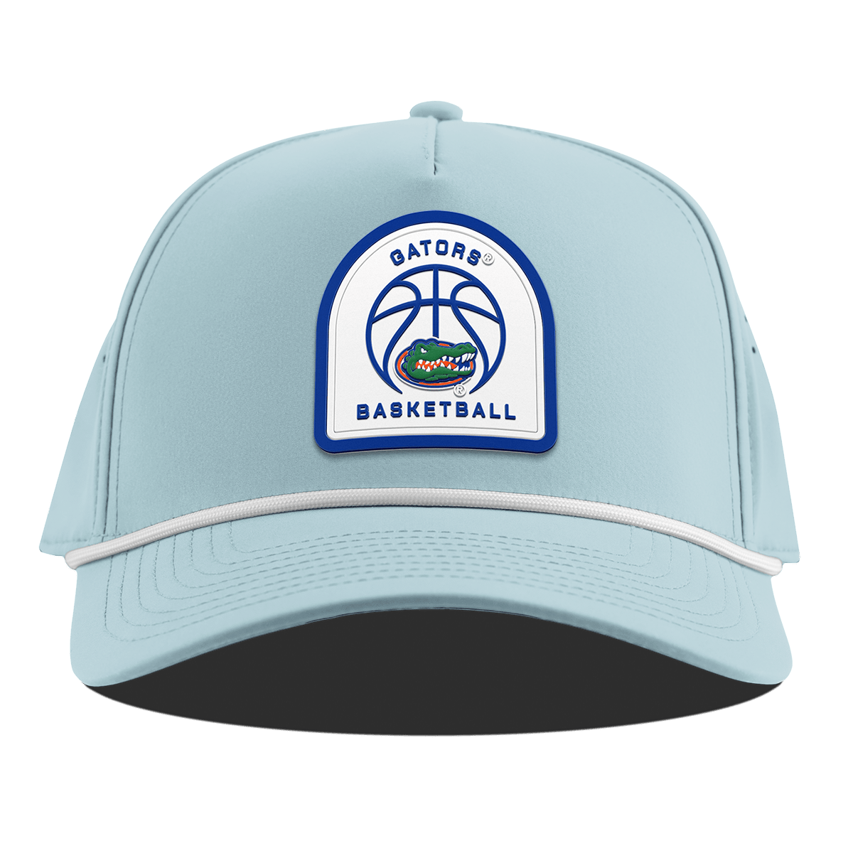 University of Florida "Gator Basketball" Curved 5 Panel Rope Sky Blue