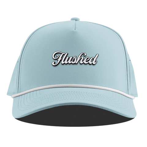 Flushed Script Curved 5 Panel Rope Sky Blue