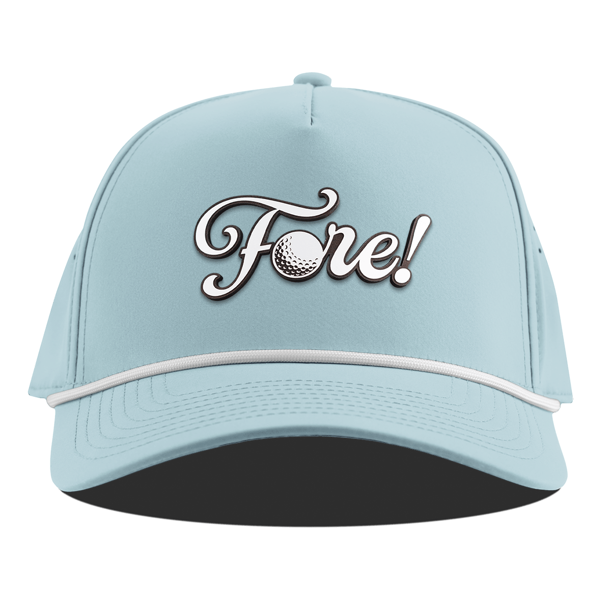 Fore! Script Curved 5 Panel Rope Sky Blue