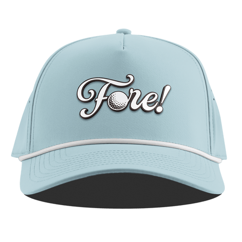 Fore! Script Curved 5 Panel Rope Sky Blue