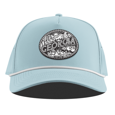 Georgia Traveler Curved 5 Panel Rope Sky Blue