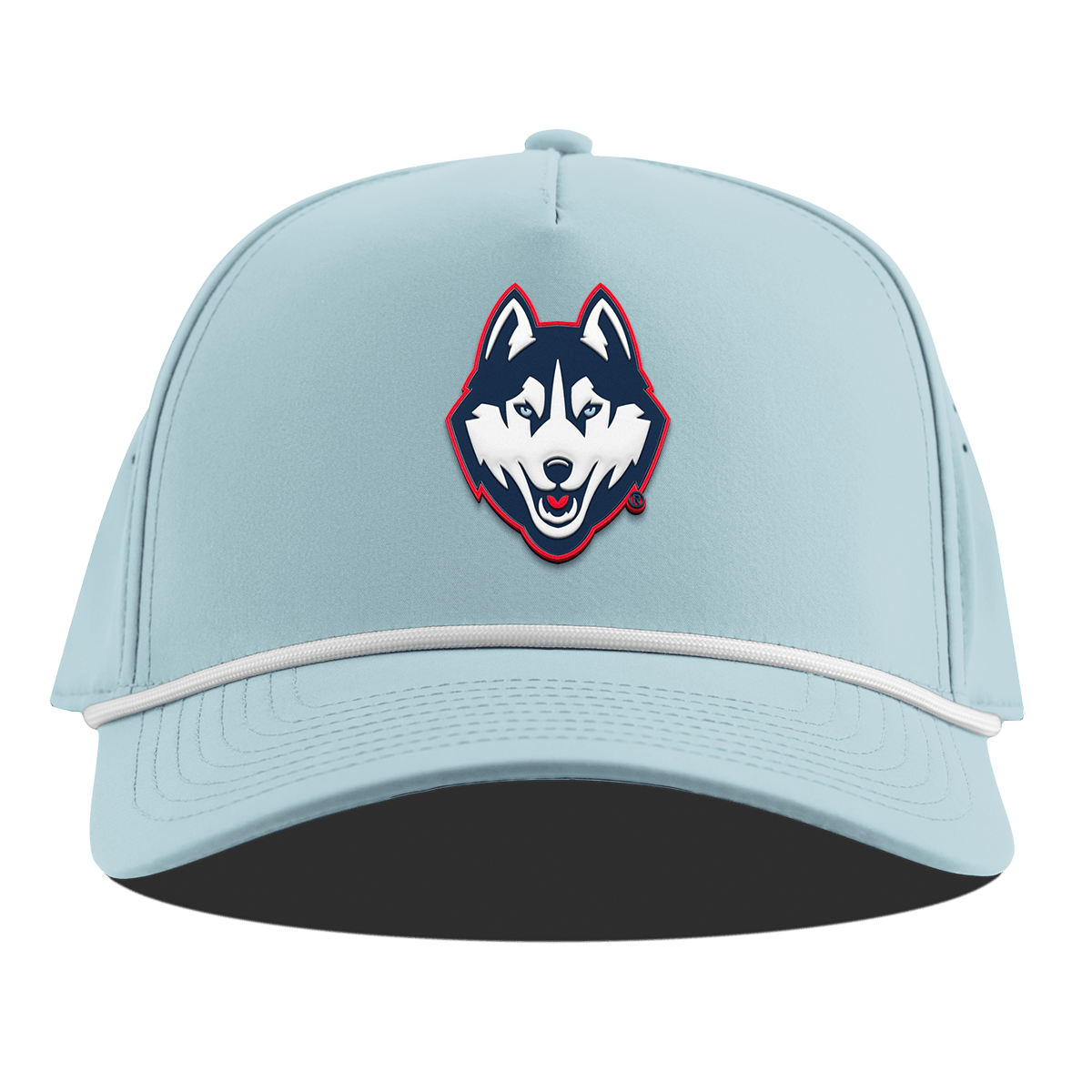 University of Connecticut "Huskies Mascot" Curved 5 Panel Rope Sky Blue