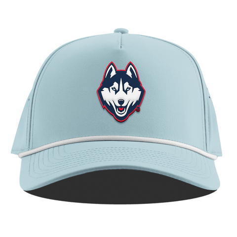 University of Connecticut "Huskies Mascot" Curved 5 Panel Rope Sky Blue