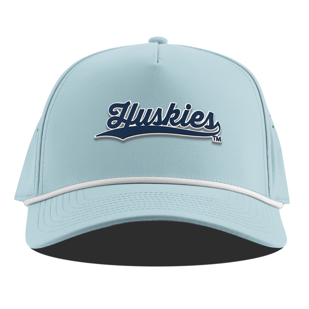 University of Connecticut "Huskies Script" Curved 5 Panel Rope Sky Blue