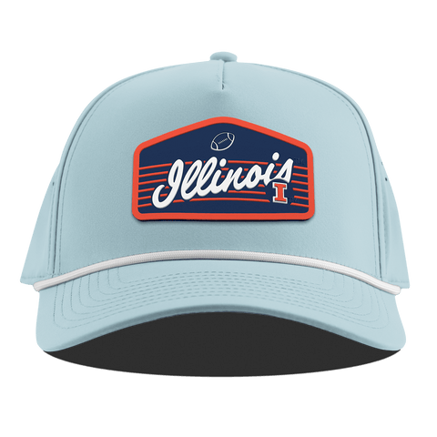 University of Illinois "Illini Football" Curved 5 Panel Rope Sky Blue