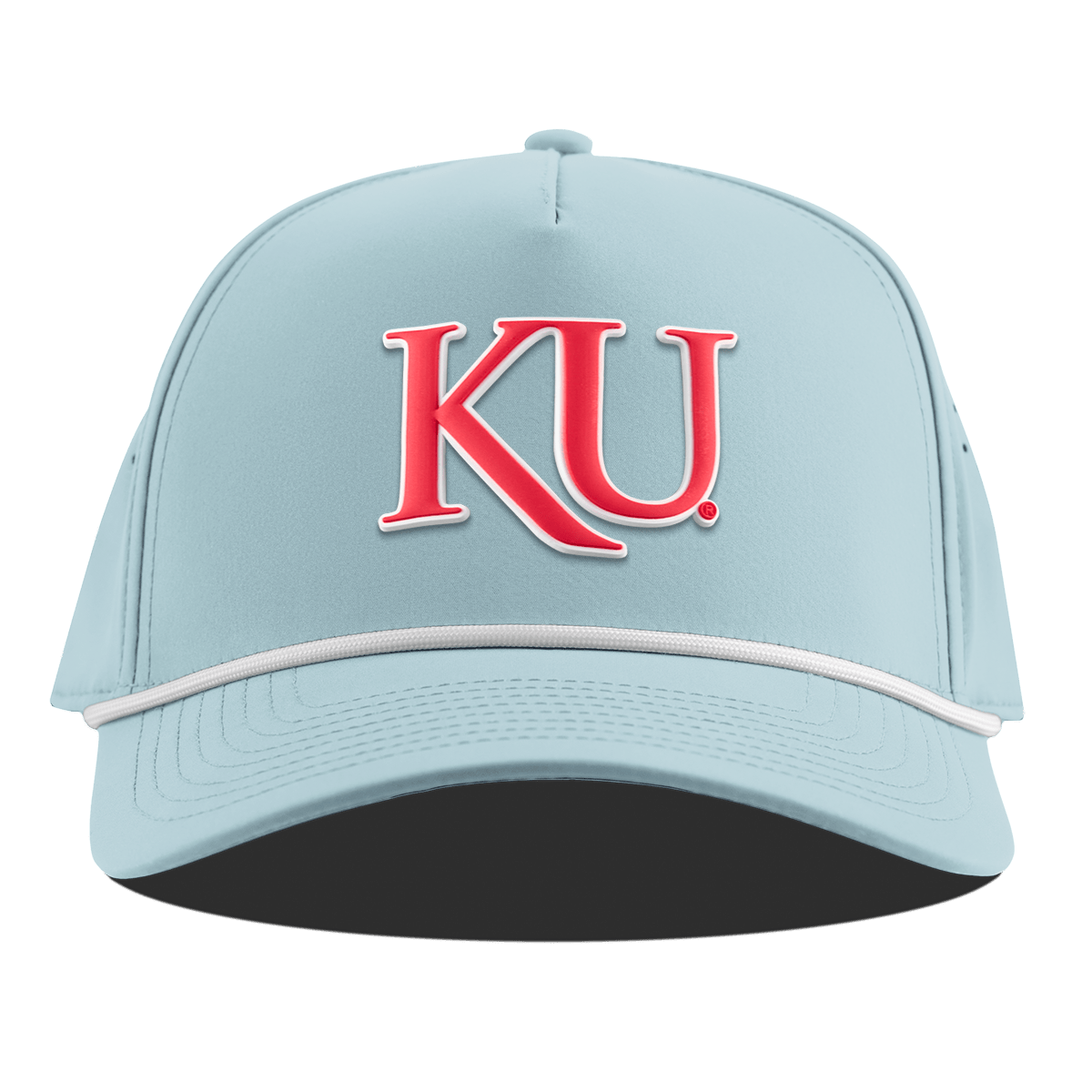 University of Kansas "KU Block" Curved 5 Panel Rope Sky Blue