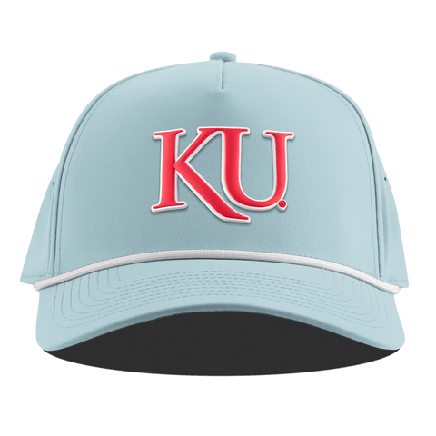 University of Kansas "KU Block" Curved 5 Panel Rope Sky Blue