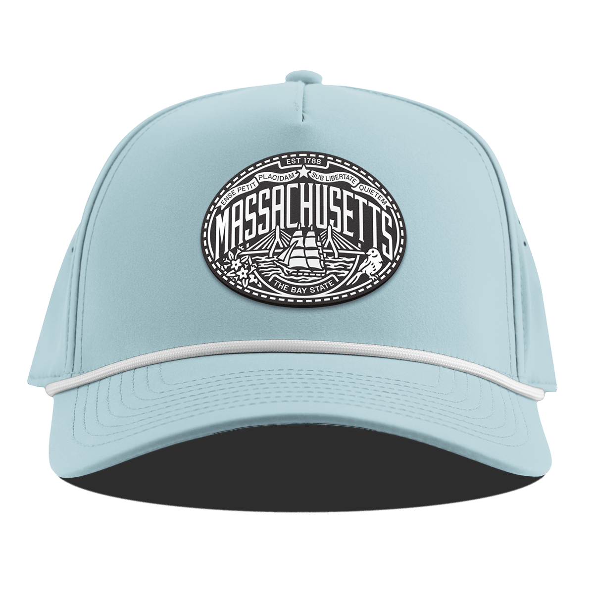 Massachusetts Traveler Curved 5 Panel Rope Sky Blue