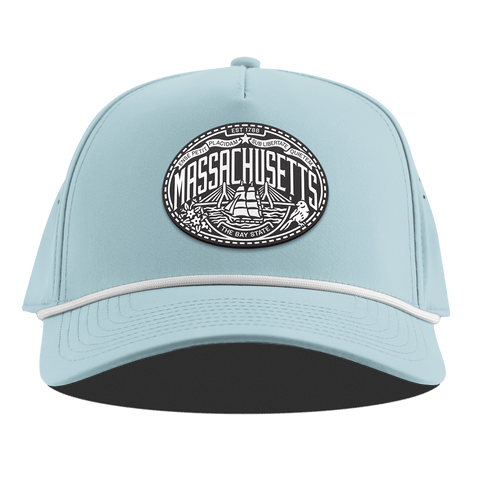 Massachusetts Traveler Curved 5 Panel Rope Sky Blue