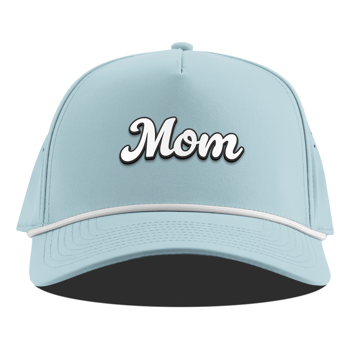 Mom Script Curved 5 Panel Rope Sky Blue