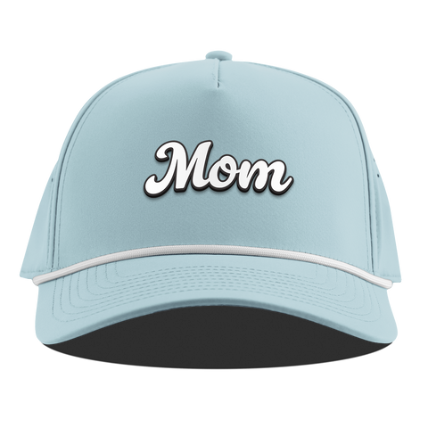 Mom Script Curved 5 Panel Rope Sky Blue