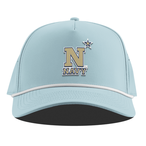 United States Naval Academy "Naval Academy Team Logo Gold" Curved 5 Panel Rope Sky Blue