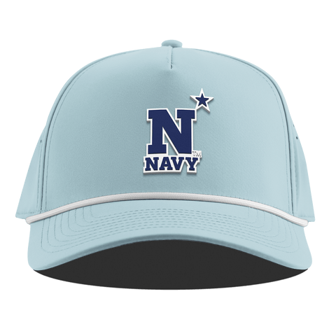United States Naval Academy "Naval Academy Team Logo Navy" Curved 5 Panel Rope Sky Blue