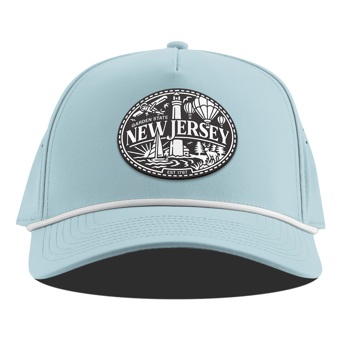 New Jersey Traveler Curved 5 Panel Rope Sky Blue