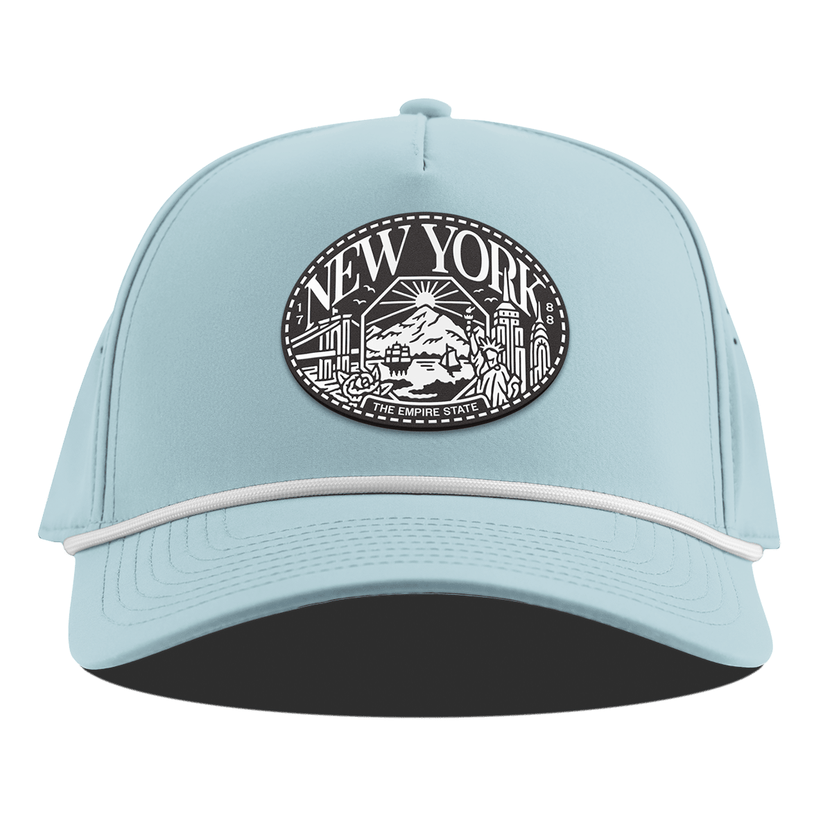 New York Traveler Curved 5 Panel Rope Sky Blue