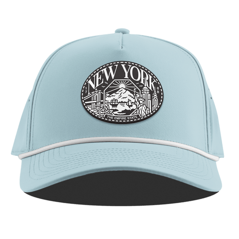 New York Traveler Curved 5 Panel Rope Sky Blue
