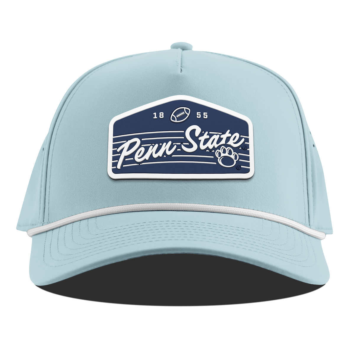 Penn State University "Nittany Lions Football" Curved 5 Panel Rope Sky Blue