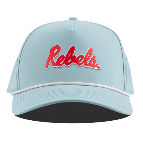 University of Mississippi "Ole Miss Crimson Rebels" Curved 5 Panel Rope Sky Blue