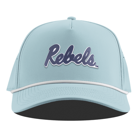 University of Mississippi "Ole Miss Navy Rebels" Curved 5 Panel Rope Sky Blue
