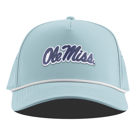 University of Mississippi "Ole Miss Navy Script" Curved 5 Panel Rope Sky Blue