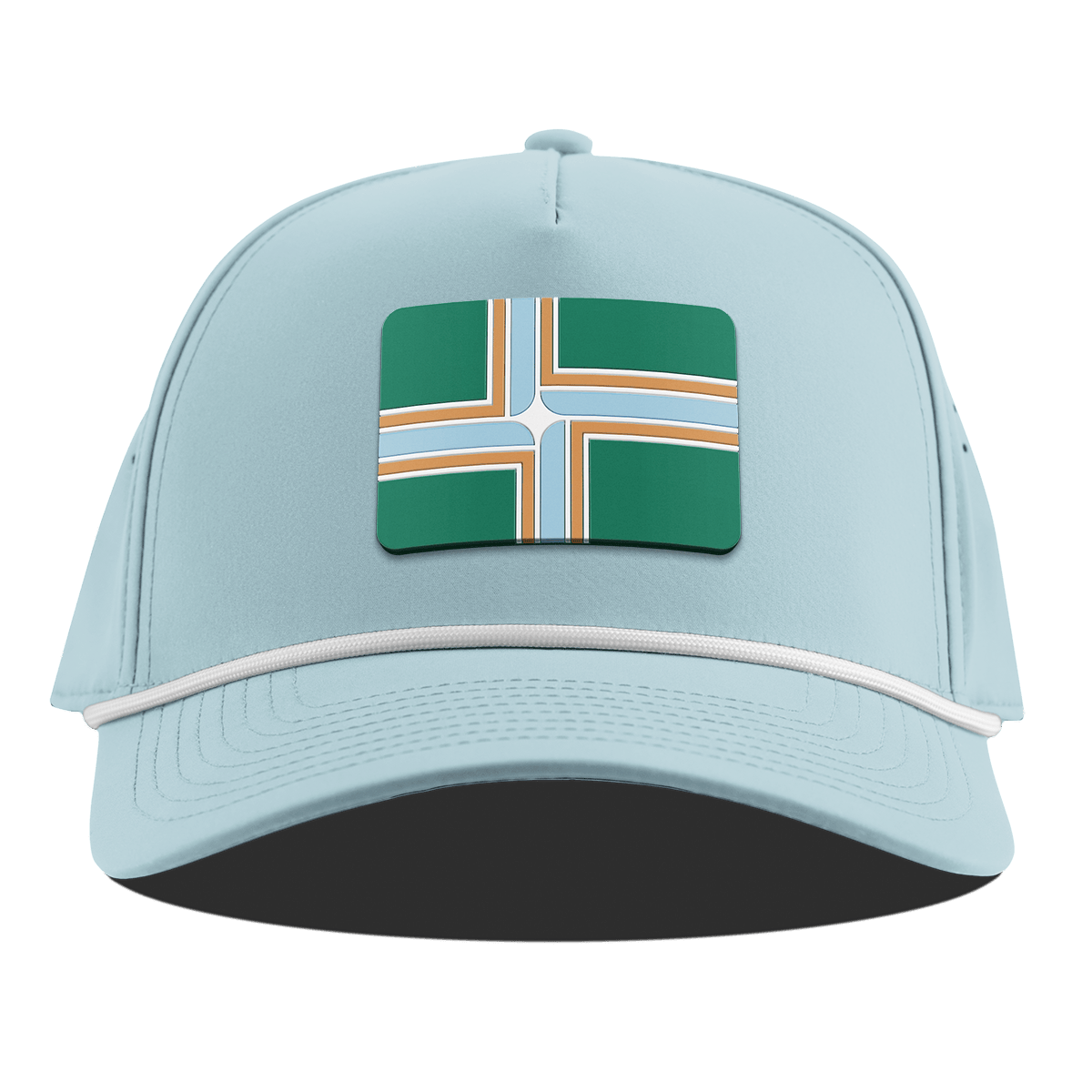 Portland Flag Curved 5 Panel Rope Sky Blue