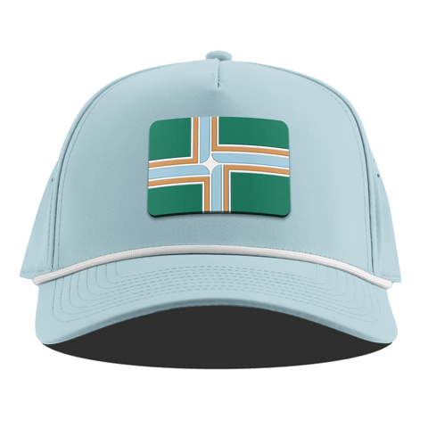 Portland Flag Curved 5 Panel Rope Sky Blue