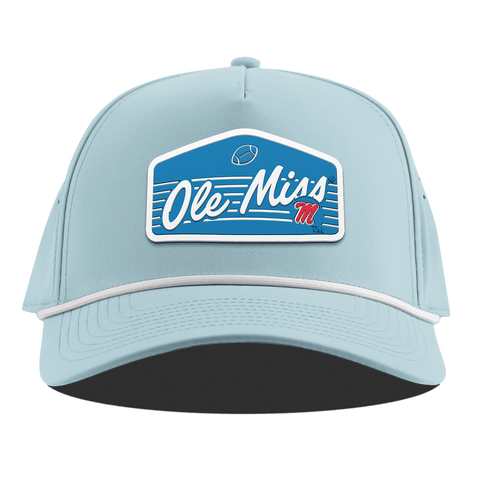 University of Mississippi "Rebel Football" Curved 5 Panel Rope Sky Blue