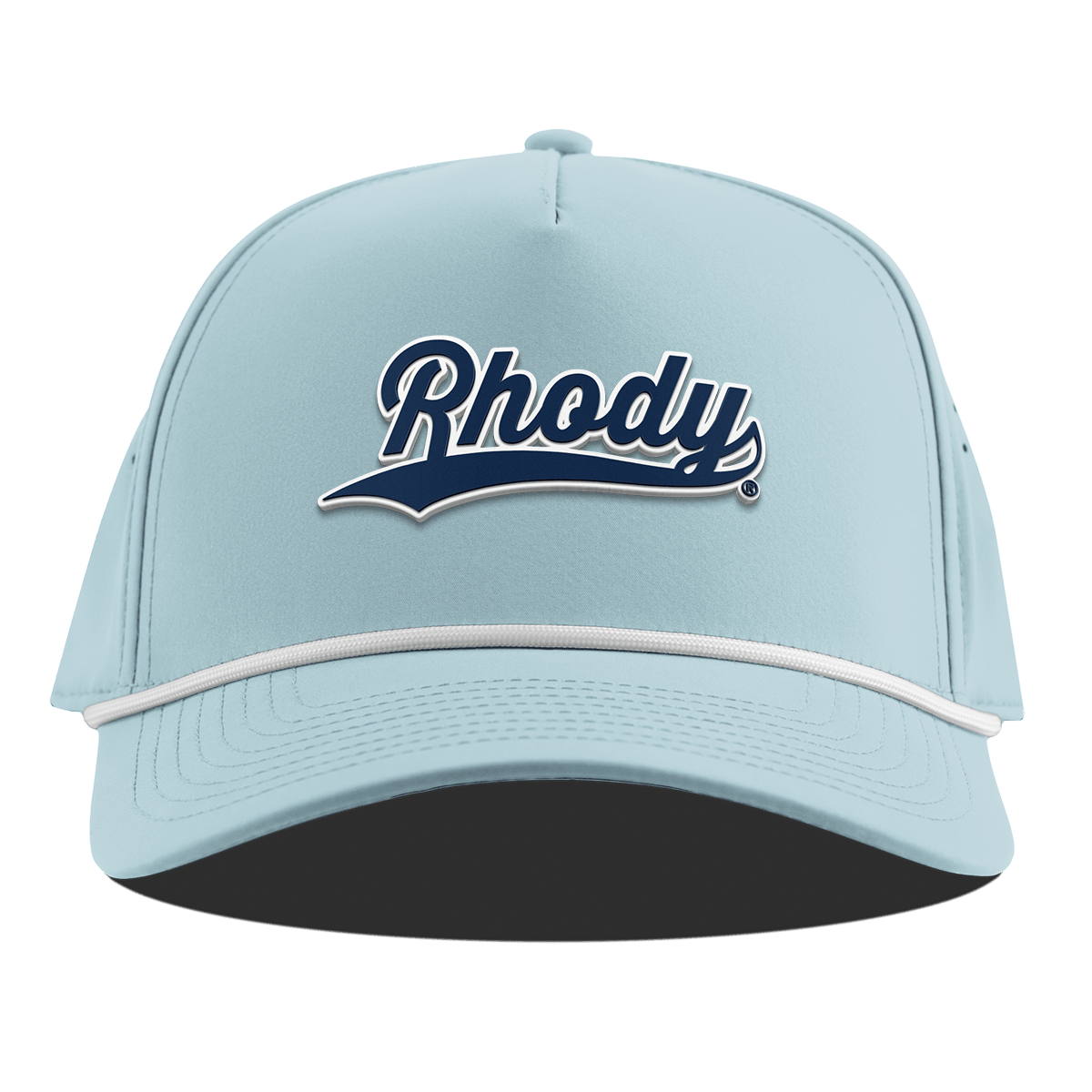 University of Rhode Island "Rhody Script" Curved 5 Panel Rope Sky Blue
