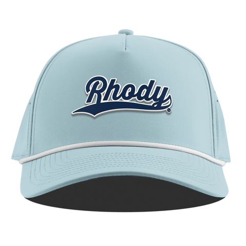 University of Rhode Island "Rhody Script" Curved 5 Panel Rope Sky Blue