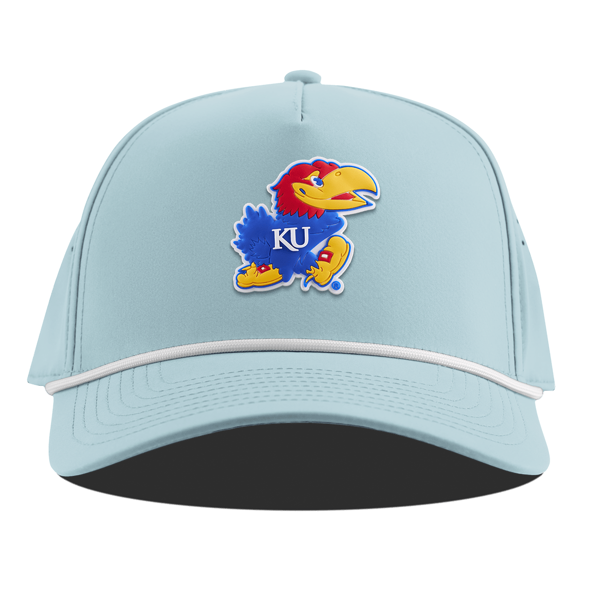 University of Kansas "Rock Chalk Jayhawk" Curved 5 Panel Rope Sky Blue